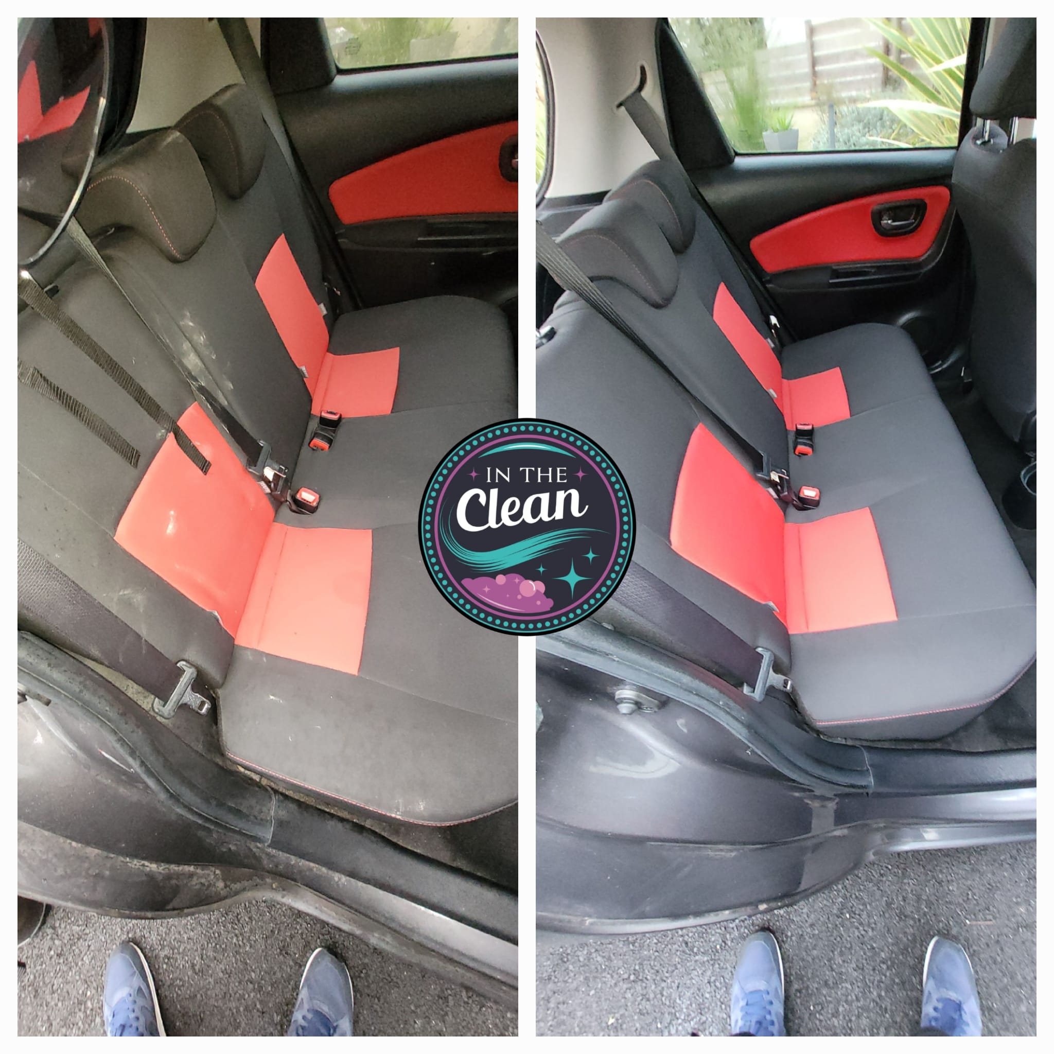 Avant après nettoyage sièges voiture