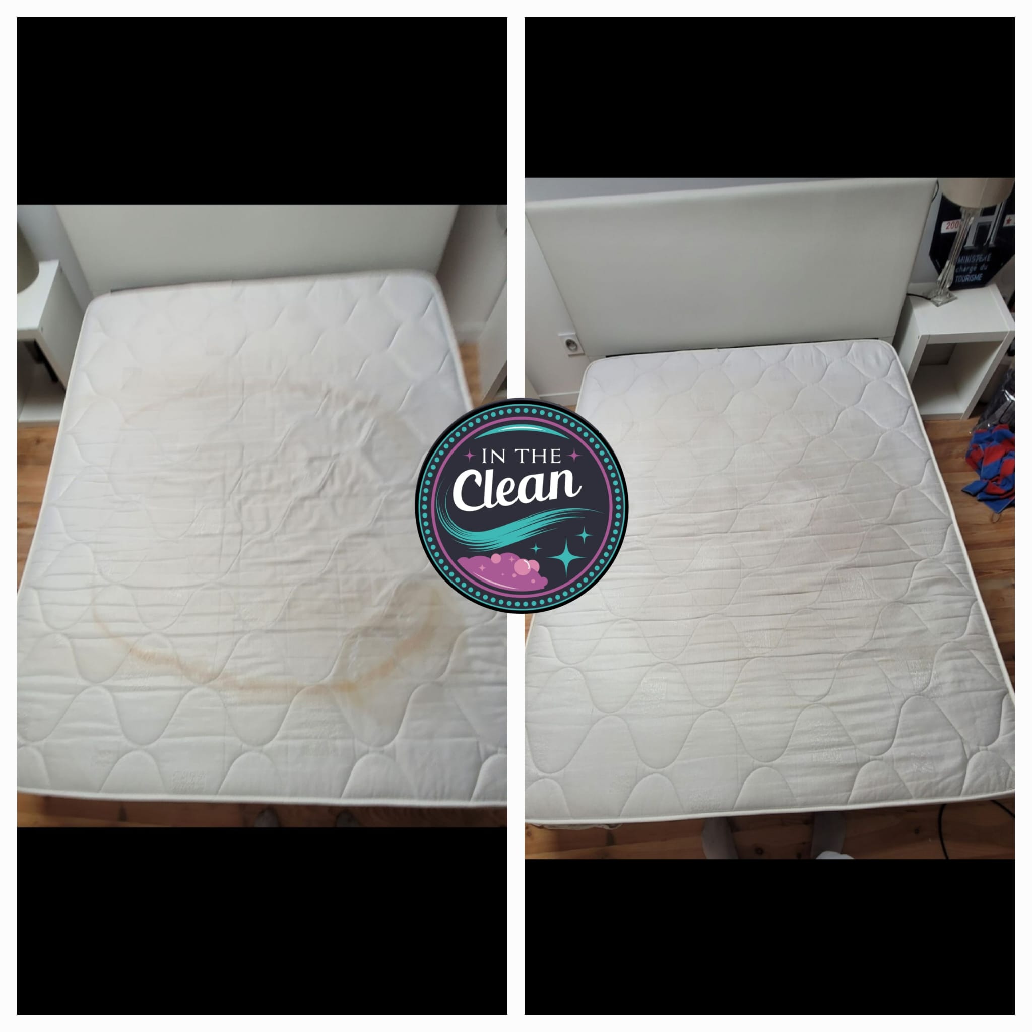 Avant après nettoyage matelas